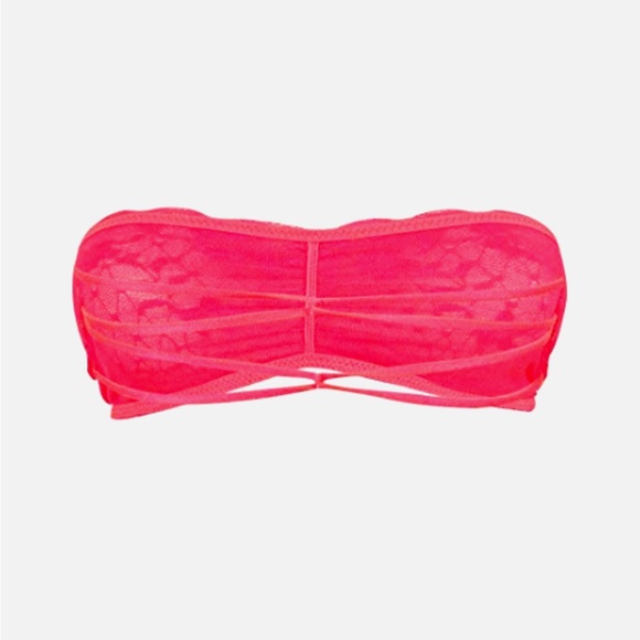 Intimately Free People Womens Lace Strapless Bandeau Bra, Pink, S - Picture 7 of 8